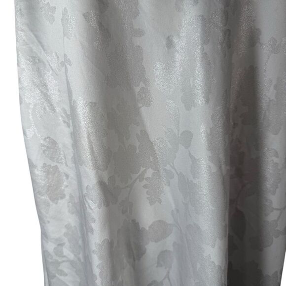 Victoria’s Secret Silver Shimmer Jacquard Floral Satin Intimates Slip Dress - Picture 9 of 10